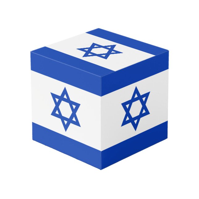 Cube Photo Drapeau Israël (Angle devant)