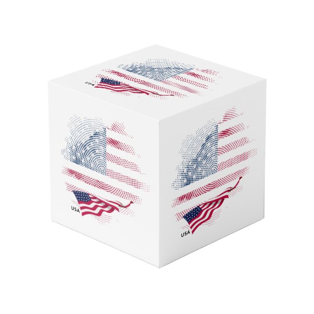 Cube Photo Drapeau USA (Angle devant)