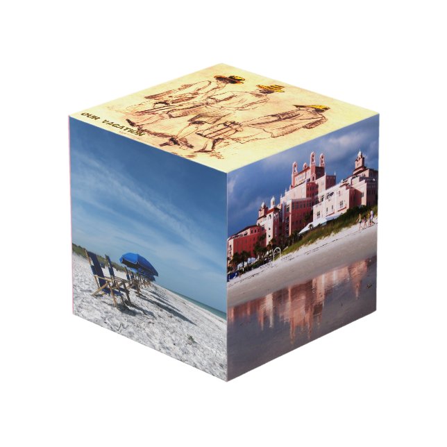 Cube photo en bois personnalisé (Angle devant)