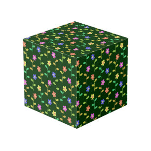 Cube Photo Fleurs colorées, Motif Floral, Verdure, Boho