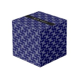 Cube Photo Garland de Noël, Bleu, Votre nom, Personnaliser