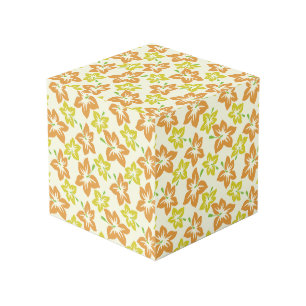 Cube Photo Hibiscus jaune, Hibiscus orange, Motif floral