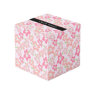 Cube Photo Hibiscus rose, Fleurs roses, Votre nom