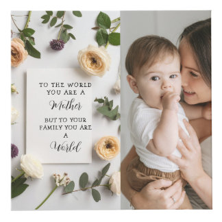 Cube Photo Je t'aime maman Fête des mères Floral souvenir