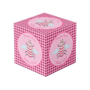 Cube Photo Jolie fille rose bébé Bee personnalisée