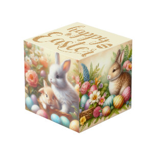 Cube Photo Joyeuses Pâques / Lapin Vintage
