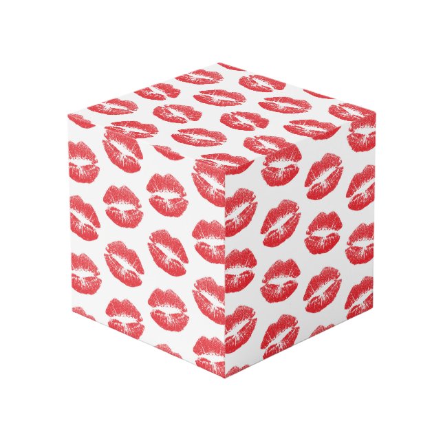 Cube Photo Lèvres Rouges, Motif De Lèvres, Rouge Lèvres, Bais (Angle devant)