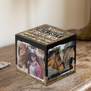 Cube Photo Meilleur ami cheval 4 photo brun noir rustique