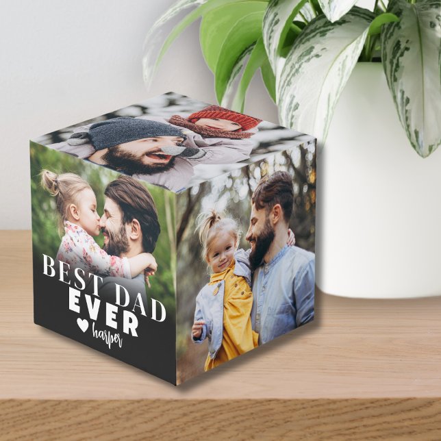 Cube Photo Meilleur Papa Photo Personnalisée (Best Dad Personalized Photo cube)