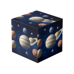 Cube Photo Montage d'un système solaire