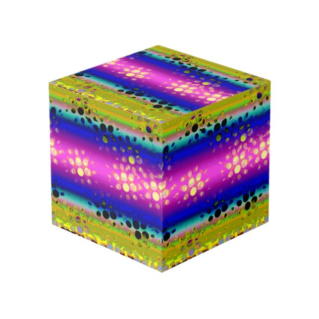 Cube Photo Motif Abstrait coloré (Angle devant)