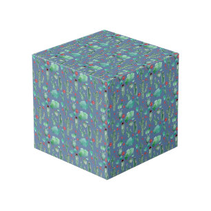 Cube Photo motif cactus et ladybug - arrière - plan bleu