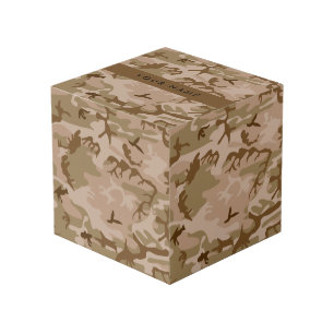 Cube Photo Motif de camouflage du désert, Votre nom, Personna