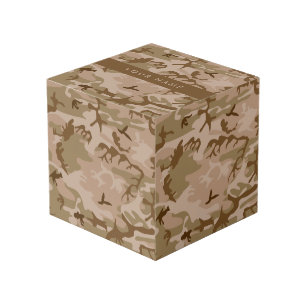 Cube Photo Motif de camouflage du désert, Votre nom, Personna