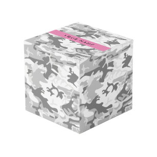 Cube Photo Motif de camouflage gris neige d'hiver Personnalis