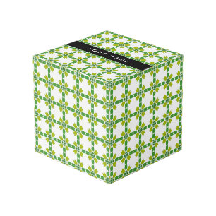 Cube Photo Motif de feuille, Feuilles vertes, Votre nom