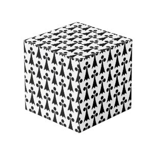 Cube Photo Motif Ermine, Motif Médiéval, Noir sur Blanc
