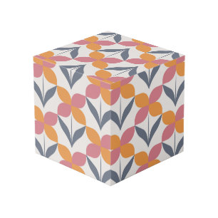 Cube Photo motif floral scandinave, style rétro, moyen centen