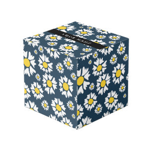 Cube Photo Motif Marguerite, Marguerites Blanches, Votre Nom