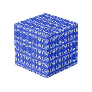 Cube Photo Motif Méditerranéen Arabesque Grec Bleu