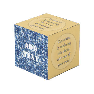 Cube Photo Motif militaire bleu numérique