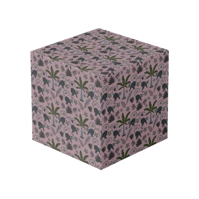 Cube Photo Motif sans couture Les animaux tropicaux sauts de  (Angle devant)