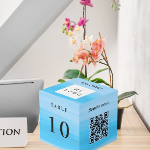 Cube Photo Numéro de table QR code menu plage logo de l'entre