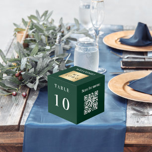 Cube Photo Numéro de table QR code menu vert entreprise logo