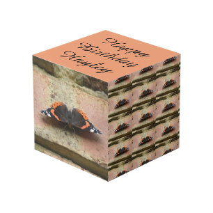 Cube Photo Papillon de l'amiral rouge personnalisé