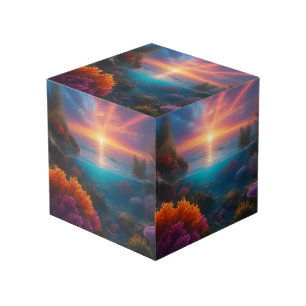 Cube Photo Paysage sous-marin du coucher de soleil