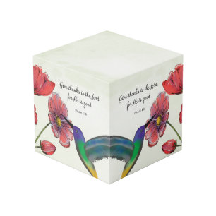 Cube Photo Pensée religieuse de fleurs de vous avec colibri