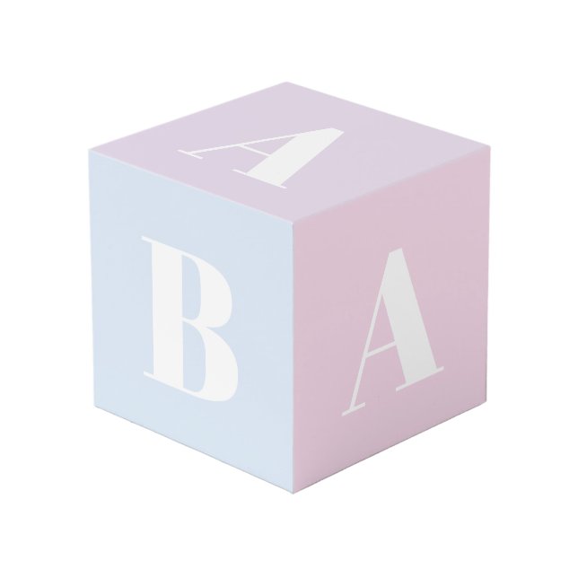 Cube Photo Personnaliser initiales monogramme photos bébé (Angle devant)