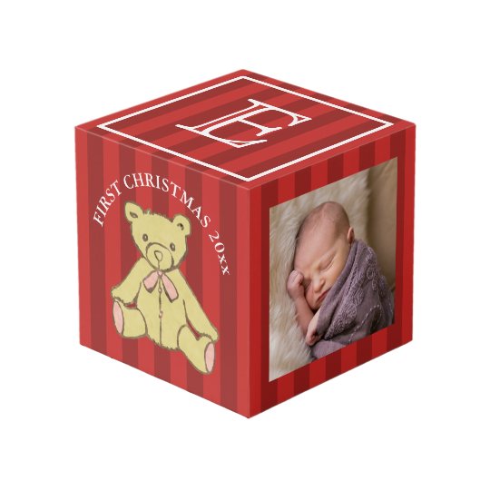 Cube Photo Photo Personnalisee Premier Par Noel De Bebe Zazzle Ch