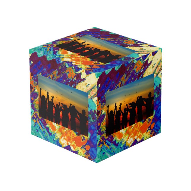 Cube Photo Rétro conception d'abrégé sur texture (Angle devant)