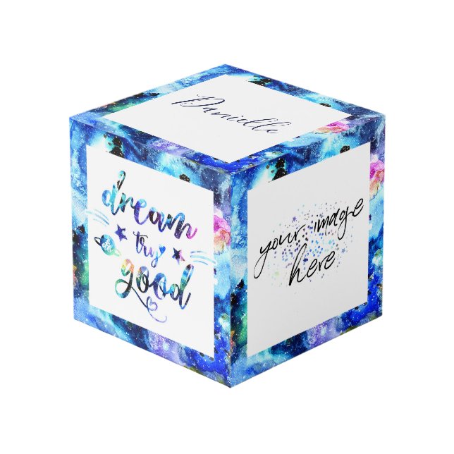 Cube Photo Rêvez. Essaie. Faites du bien. (Angle devant)
