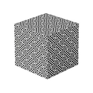 Cube Photo Sayagata motif, japonais, noir et blanc
