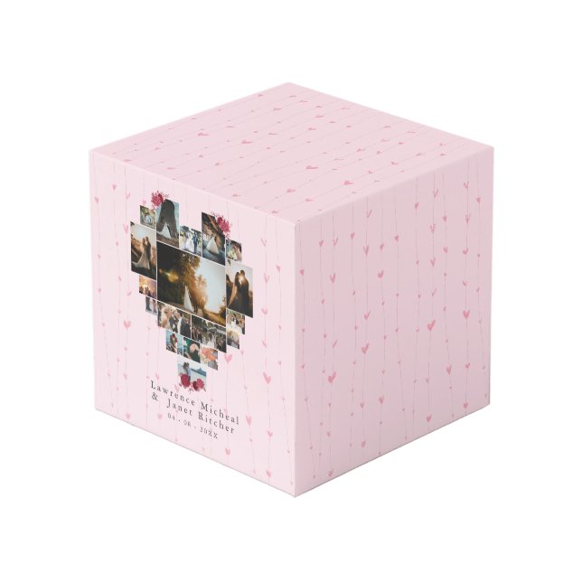 Cube Photo Simple 18 Photo en forme de coeur Collage couples  (Angle devant)