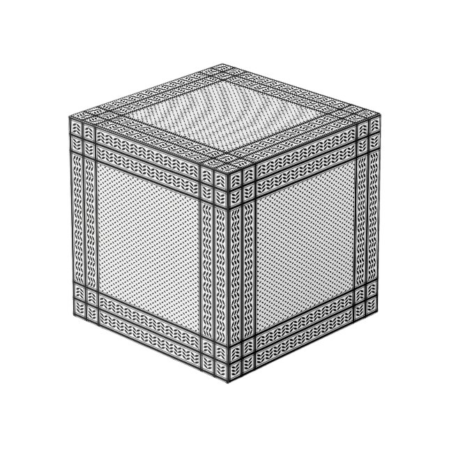 Cube Photo Symbole Keffiyeh de la Palestine Motif de résistan (Angle devant)