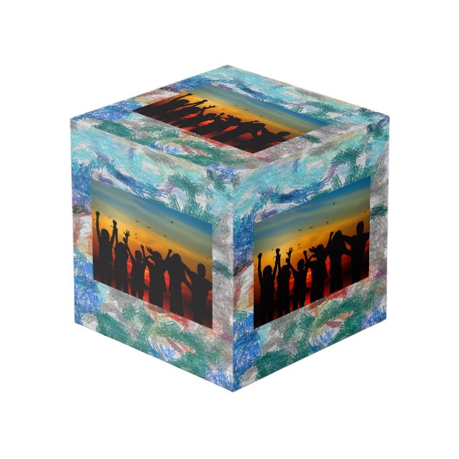 Cube Photo Texture de crayons (Angle devant)