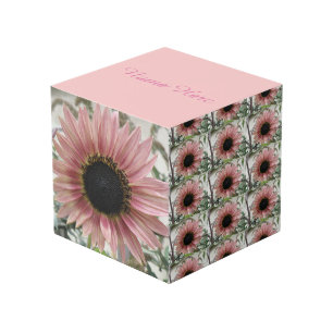 Cube Photo Tournesol Rose Pâle Personnalisé