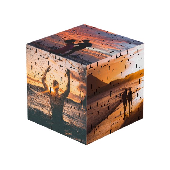 Cube Photo Typographie d'amour photo personnalisée (Angle devant)
