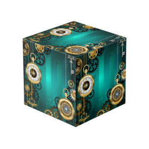 Cube Photo Veille bijoux Steampunk sur un Arrière - plan vert