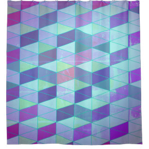 Cubes in dreieckiges geometrisches Muster Duschvorhang