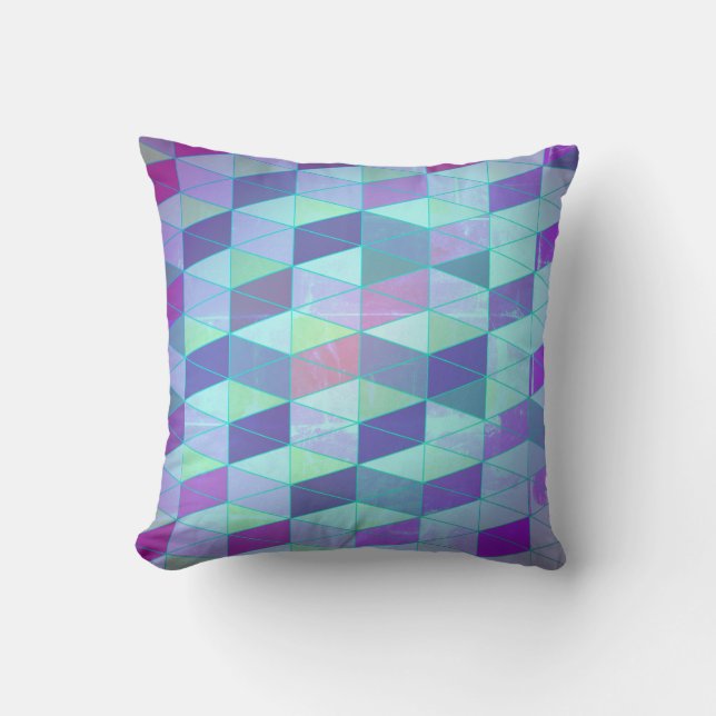 Cubes in dreieckiges geometrisches Muster Kissen (Vorderseite)