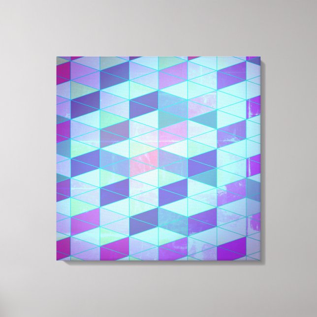 Cubes in dreieckiges geometrisches Muster Leinwanddruck (Vorderseite)