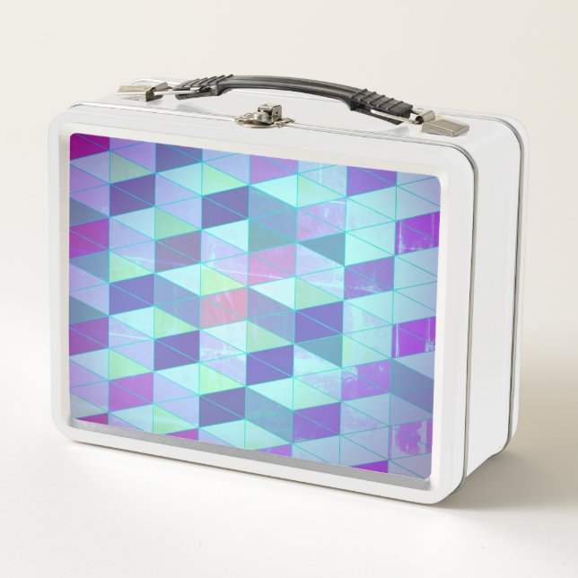 Cubes in dreieckiges geometrisches Muster Metall Brotdose (Vorderseite)