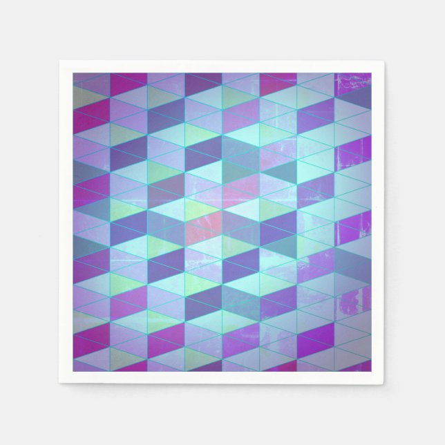 Cubes in dreieckiges geometrisches Muster Serviette (Vorderseite)