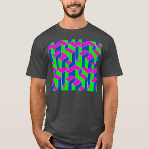 Cubic Pattern Luminous 80er T-Shirt