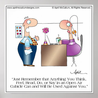 CUBICLE LIEBE Cartoon Poster von April McCallum