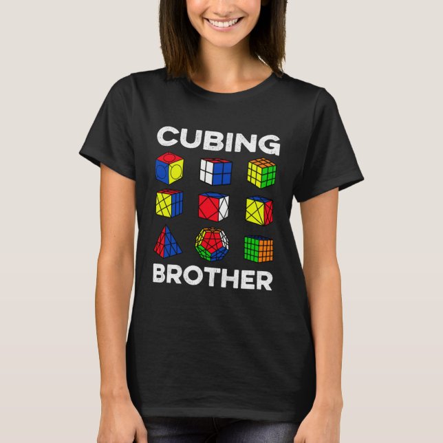 Cubing Brother Speedcubing Speedsolving Cuber T-Shirt (Vorderseite)